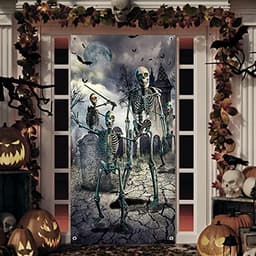 Irenare Halloween door cover, 36 x 71 in, skeleton