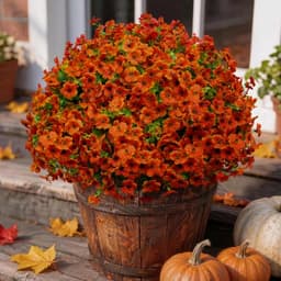 HIFORESTAR artificial fall mums, 12 bundles, orange