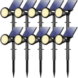 WELALO solar flag spotlights, 10 pack, warm white