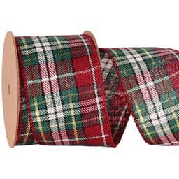 LaRibbons wired plaid ribbon, 2.5 in x 10 yards