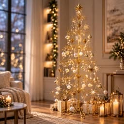 Barton wrought iron ornament display tree, 6.4 ft, freestanding