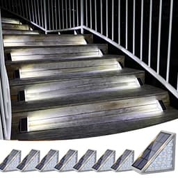 VOLISUN solar stair lights, 8 pack, 80 lumens, cool white, IP67
