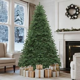 GOOBED unlit green Christmas tree, 9 ft