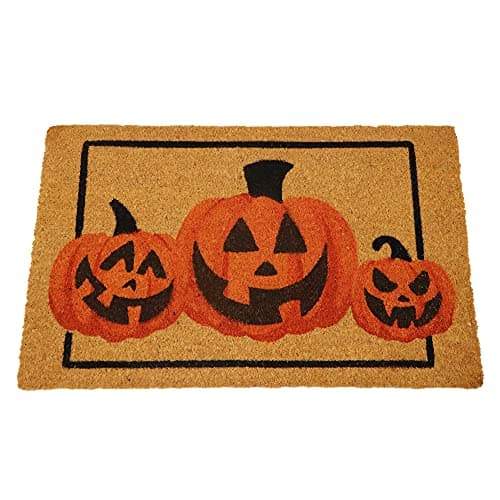 JOYIN pumpkin Halloween doormat, 30 x 17 in, natural coir