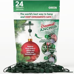 Ornament Anchor no-slip hooks, 24 count, green