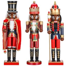 Geetery nutcracker figures, 3 pieces, wood construction