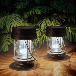 pearlstar solar lanterns, 2 pack, 5.5 in, white light