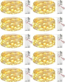 Fairy lights, 10 pack, 7 ft, 20 LED, with timer