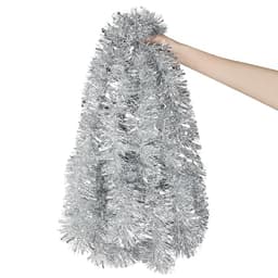 DECORA tinsel garland, silver, 33 ft