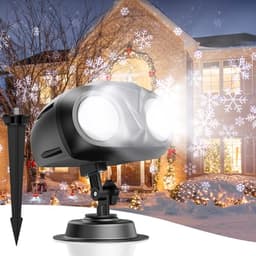 ZHENGXOO dual-head snowflake projector, IP65, 180-degree rotation