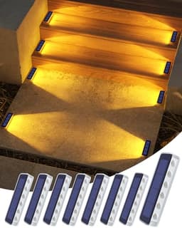 DetarZinLED solar step lights, 8 pack, warm white, waterproof