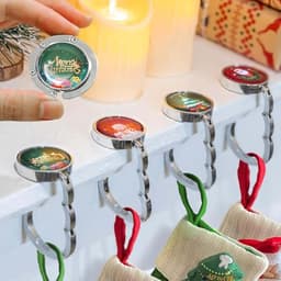 Weighted metal stocking holders, set of 4