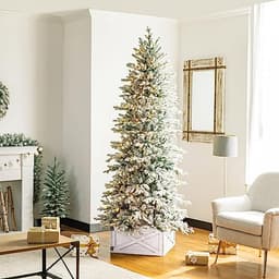 Glitzhome white wooden tree collar, 22 in