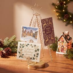 ElaraBerry metal tree card holder, 20 in, stated 80-card capacity