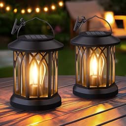 SIMLIX hanging solar lanterns, 2 pack, IP65, 12 to 15 hours