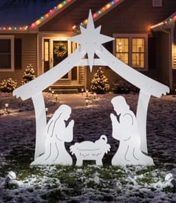 FrontYard Originals all-weather Holy Family nativity, 4 ft