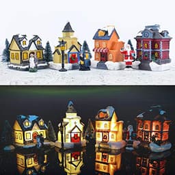 ZornRC lighted Christmas village houses with figurines