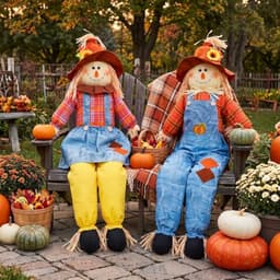 Libima sitting scarecrows, 2 pack, 60 in, posable arms and legs