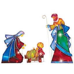 Lighted outdoor mosaic nativity scene, 3 pieces