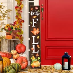 Hello Fall welcome sign, 3 panels, 47.2 in assembled