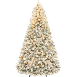 Hykolity snow flocked tree, 7.5 ft, 1,446 tips, 450 lights