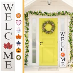 ALBEN interchangeable welcome sign, 5 ft, 8 seasonal tiles