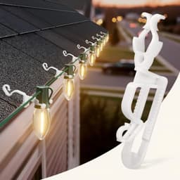 All-in-one gutter and shingle light clips, 100 pack