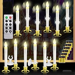 Kithouse window candles, 12 set, timer, batteries included