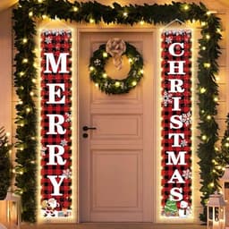 Merry Christmas lighted banner, 71 x 12 in, LED
