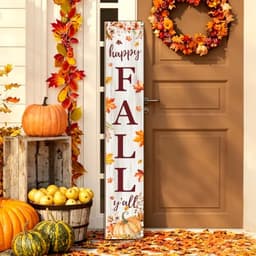 ARTDMT Happy Fall Y'all porch sign, 47.2 in, three wooden boards