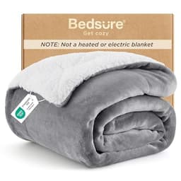Bedsure GentleSoft sherpa fleece throw, 50 x 60 in, gray