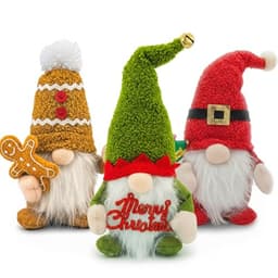 Christmas gnomes, set of 3, weighted bottoms, bendable hats