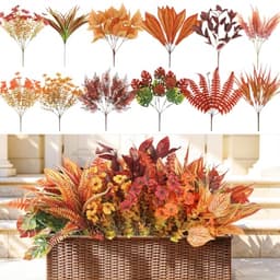 Capilou artificial fall flowers, 20 pieces, UV resistant bushes