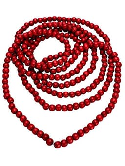WILLBOND wood bead garland, red, 16 ft