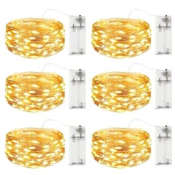 LIGHTOP fairy lights, 6 pack, 6.6 ft, 20 LED, copper wire