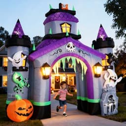 ZPISF giant 12.5 ft Halloween inflatable haunted house castle archway
