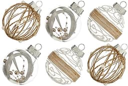 XmasExp shatterproof ornaments, 12 count, 70 mm, farmhouse