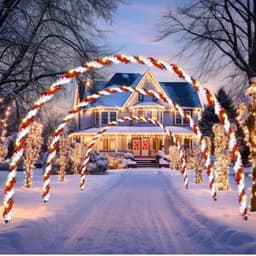 VIHOSE candy light arches, 10 ft, 3 pieces, tinsel garland
