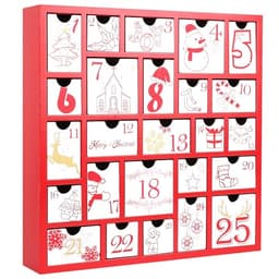 CCINEE wooden advent calendar, 25 large drawers, hand painted, refillable
