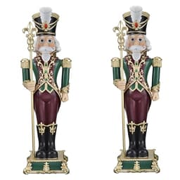 Haute Decor solid resin nutcracker, 35 in, set of 2