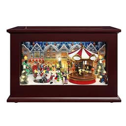 Mr. Christmas Heirloom animated glass and wood music box, 35 songs