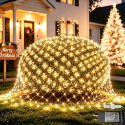 Net lights, 300 LED, 15 ft x 5 ft mesh, warm white