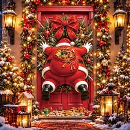 Christmas door cover banner, 72.8 x 35.4 in, fabric