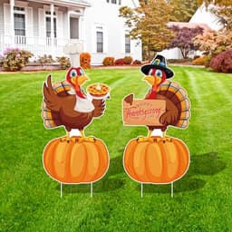 Arosche large Thanksgiving yard signs, 2 piece
