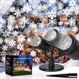 Triple-head snowflake projector with timer, waterproof