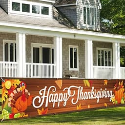 Happy Thanksgiving banner, 9.8 x 1.5 ft